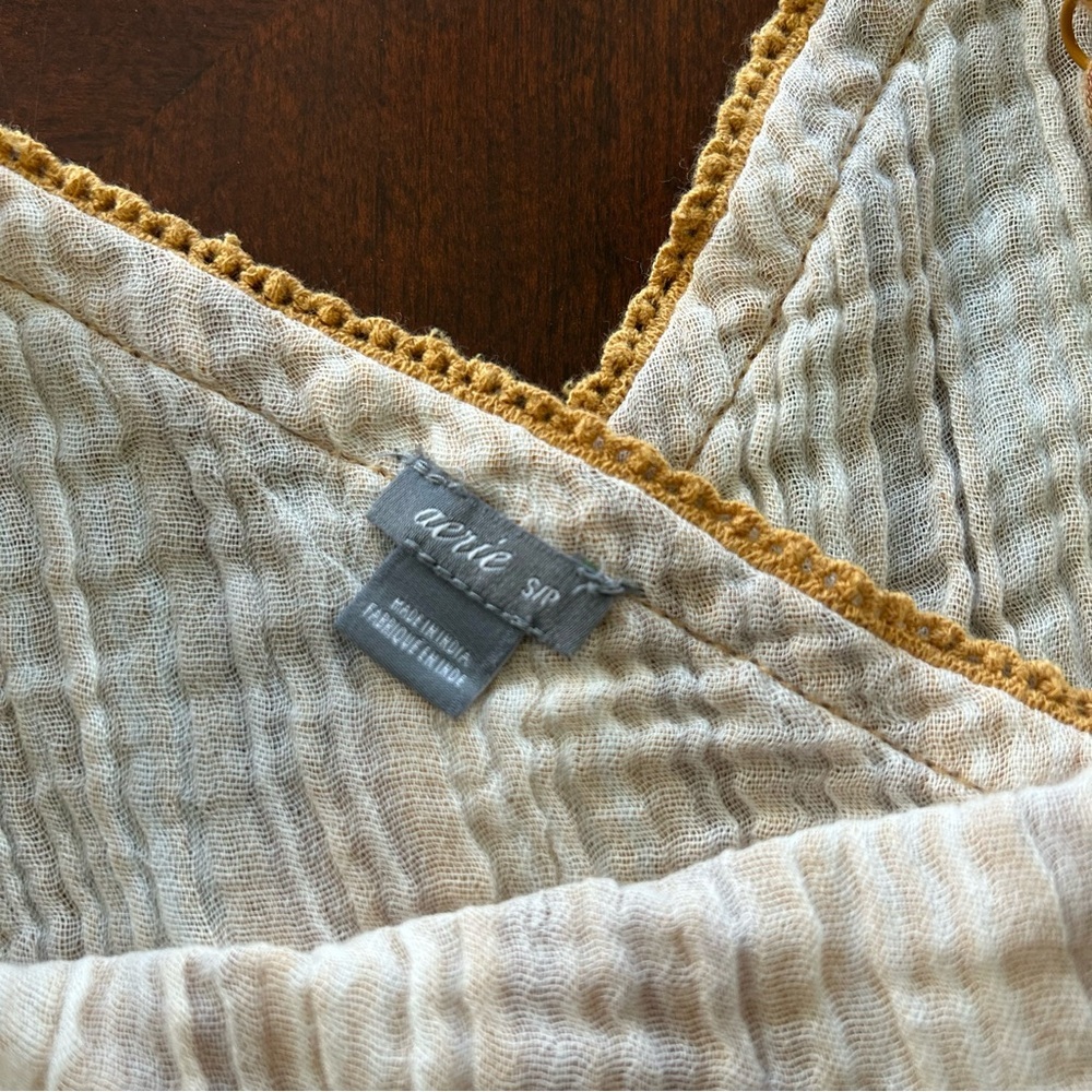 Aerie | 100% Cotton Striped Orange Sleeveless Top - Picture 4 of 5